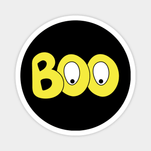 BOO text art cartoon eyes yellow bubble letters Magnet